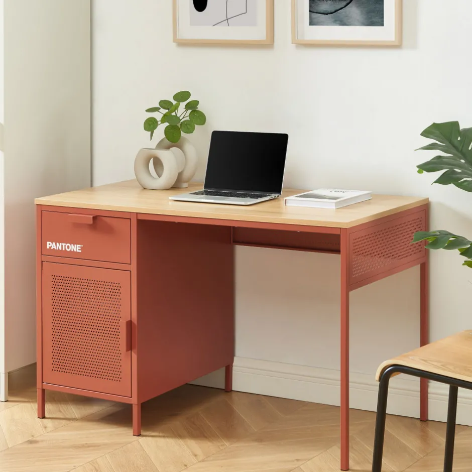 Discount Pantone NINO Bureau 1 porte 1 tiroir en métal L120cm