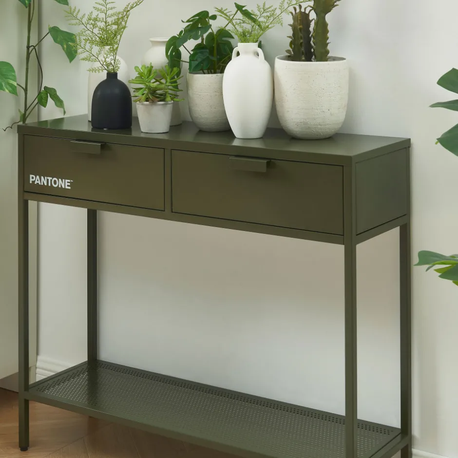 Sale Pantone NINO Console 2 tiroirs en métal L100cm