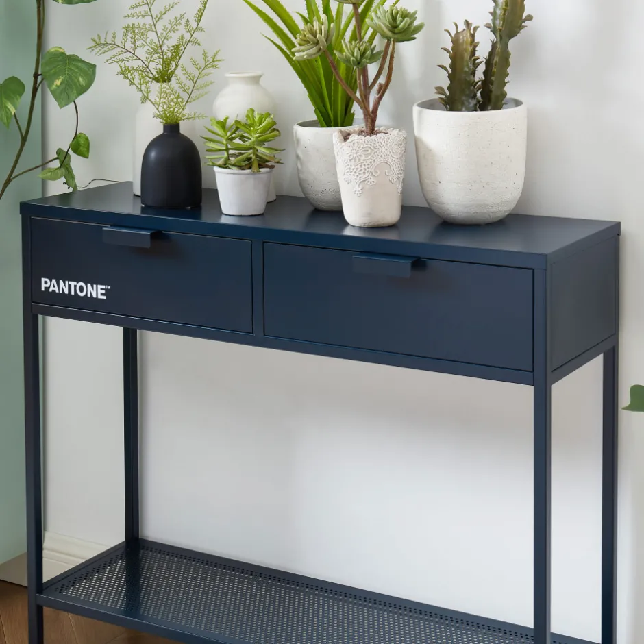 Sale Pantone NINO Console 2 tiroirs en métal L100cm
