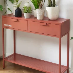 Sale Pantone NINO Console 2 tiroirs en métal L100cm