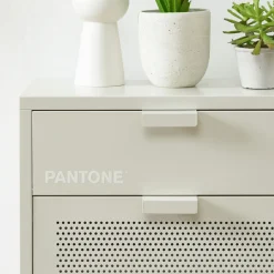 Outlet Pantone NINO Meuble à chaussures 2 portes 1 tiroir en métal L55cm