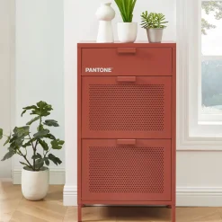 Outlet Pantone NINO Meuble à chaussures 2 portes 1 tiroir en métal L55cm