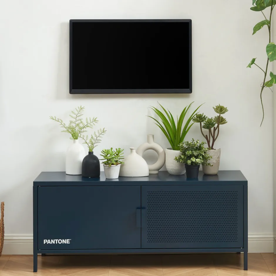 Outlet No name NINO Meuble TV 2 portes en métal PANTONE L120cm