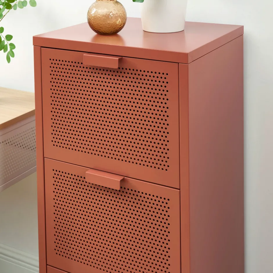Pantone NINO Petit meuble de rangement 3 tiroirs en métal H105cm