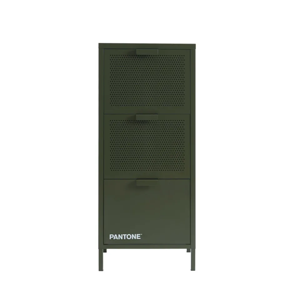 Pantone NINO Petit meuble de rangement 3 tiroirs en métal H105cm