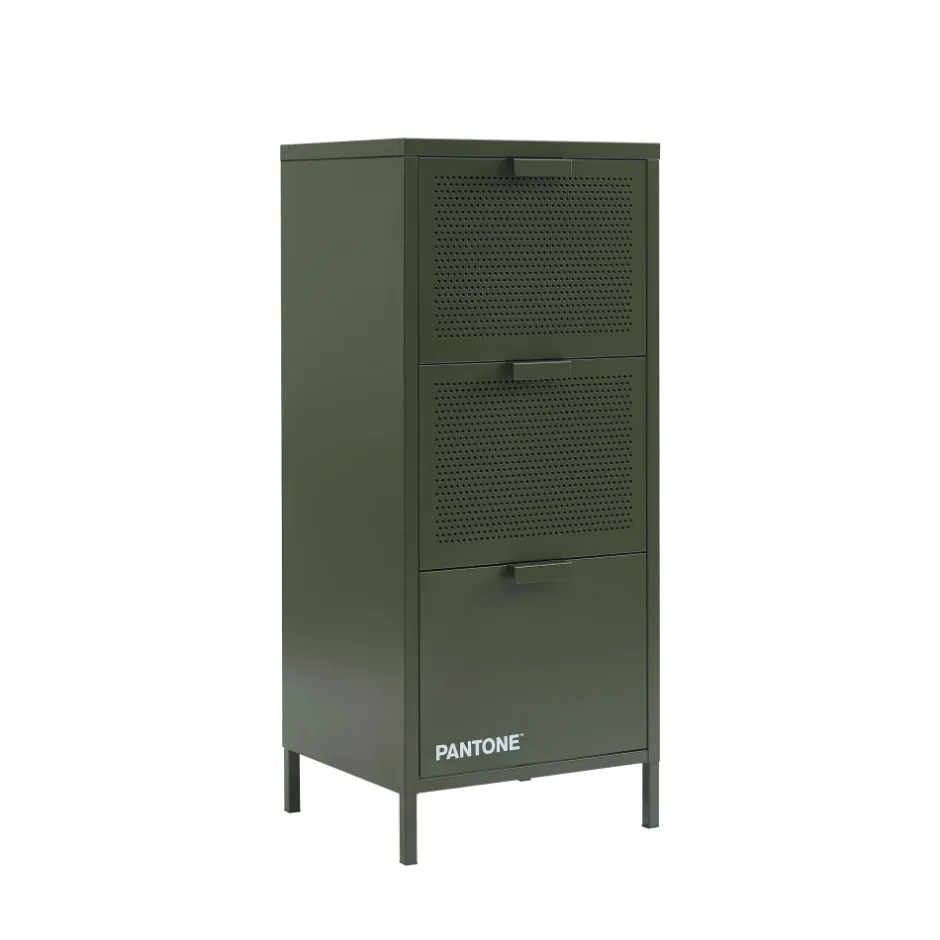 Pantone NINO Petit meuble de rangement 3 tiroirs en métal H105cm
