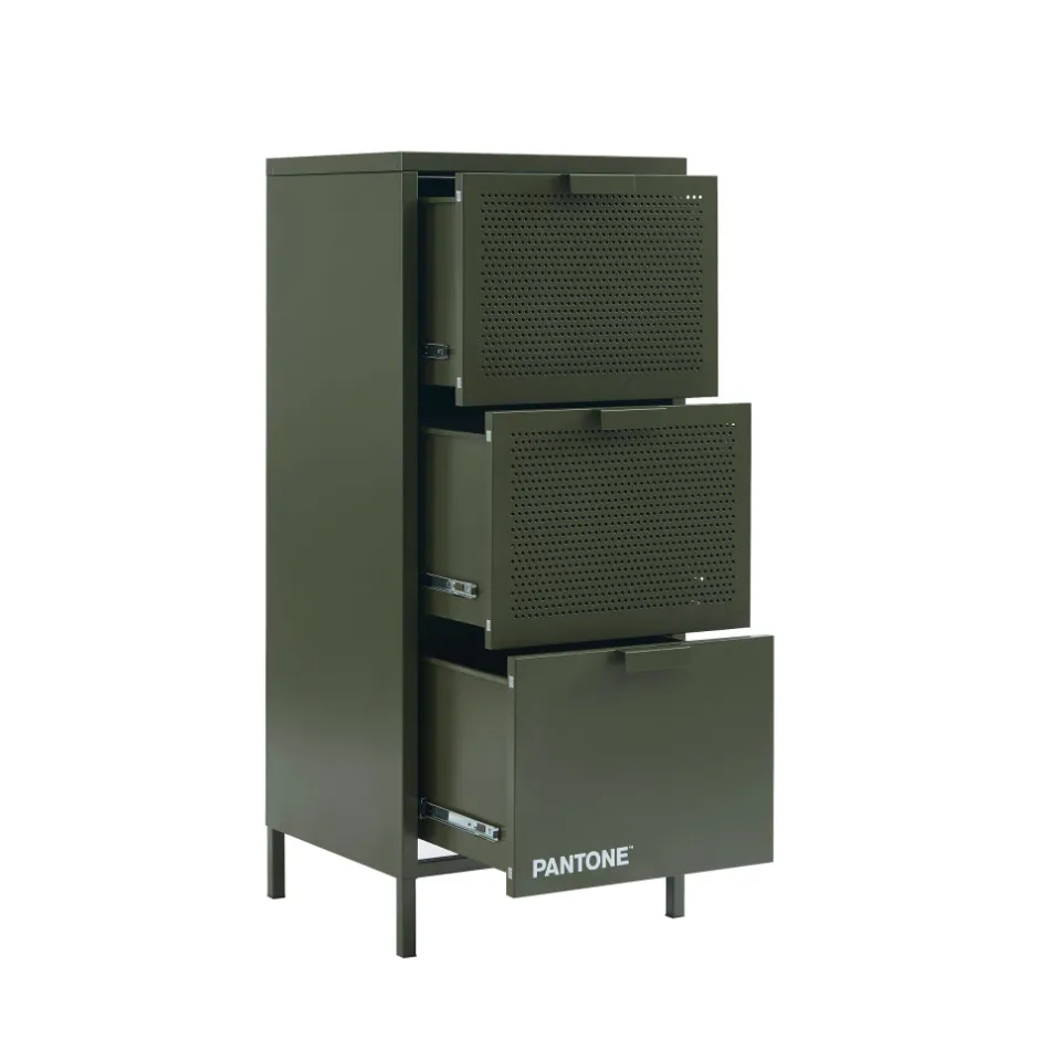 Pantone NINO Petit meuble de rangement 3 tiroirs en métal H105cm