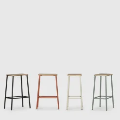 Best No name NOKI Lot de 2 tabourets de bar en bois et métal H65cm