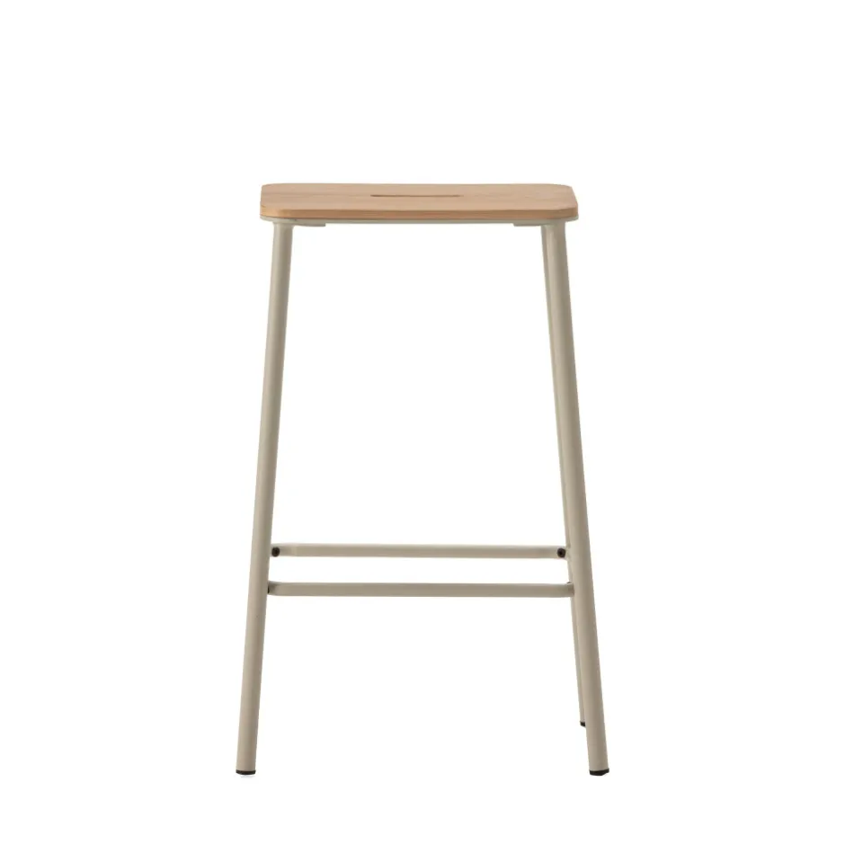 Best No name NOKI Lot de 2 tabourets de bar en bois et métal H65cm