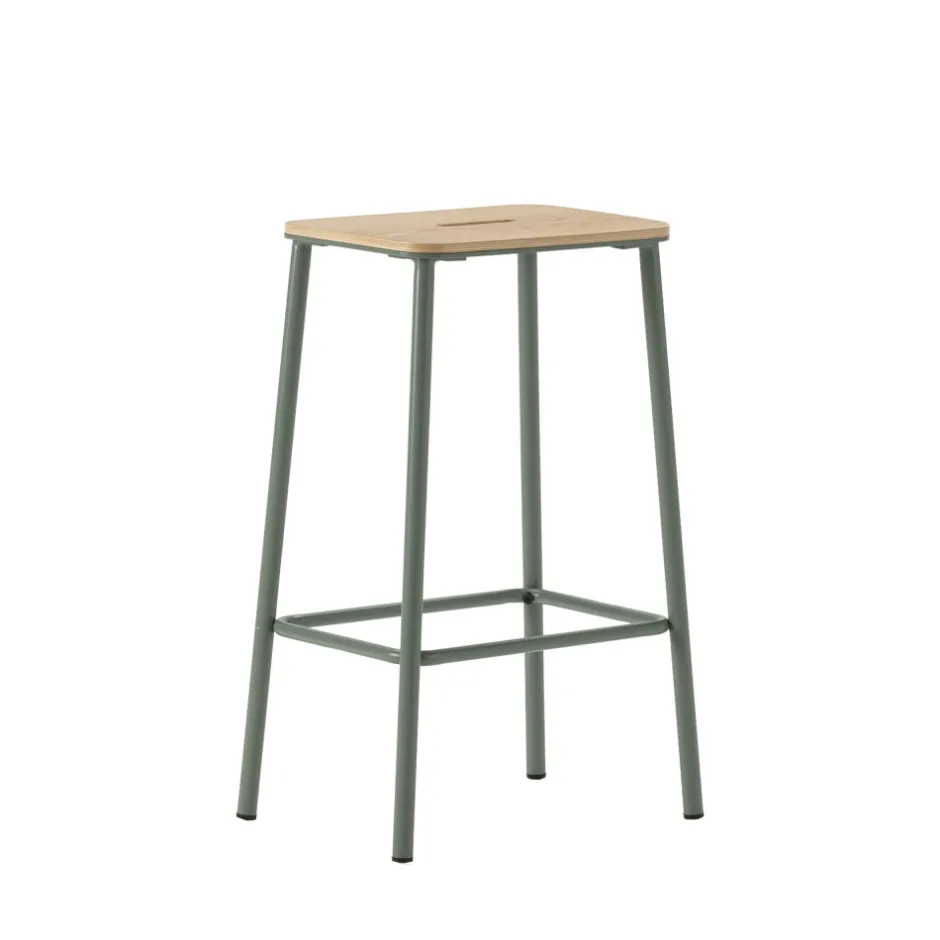 Best No name NOKI Lot de 2 tabourets de bar en bois et métal H65cm