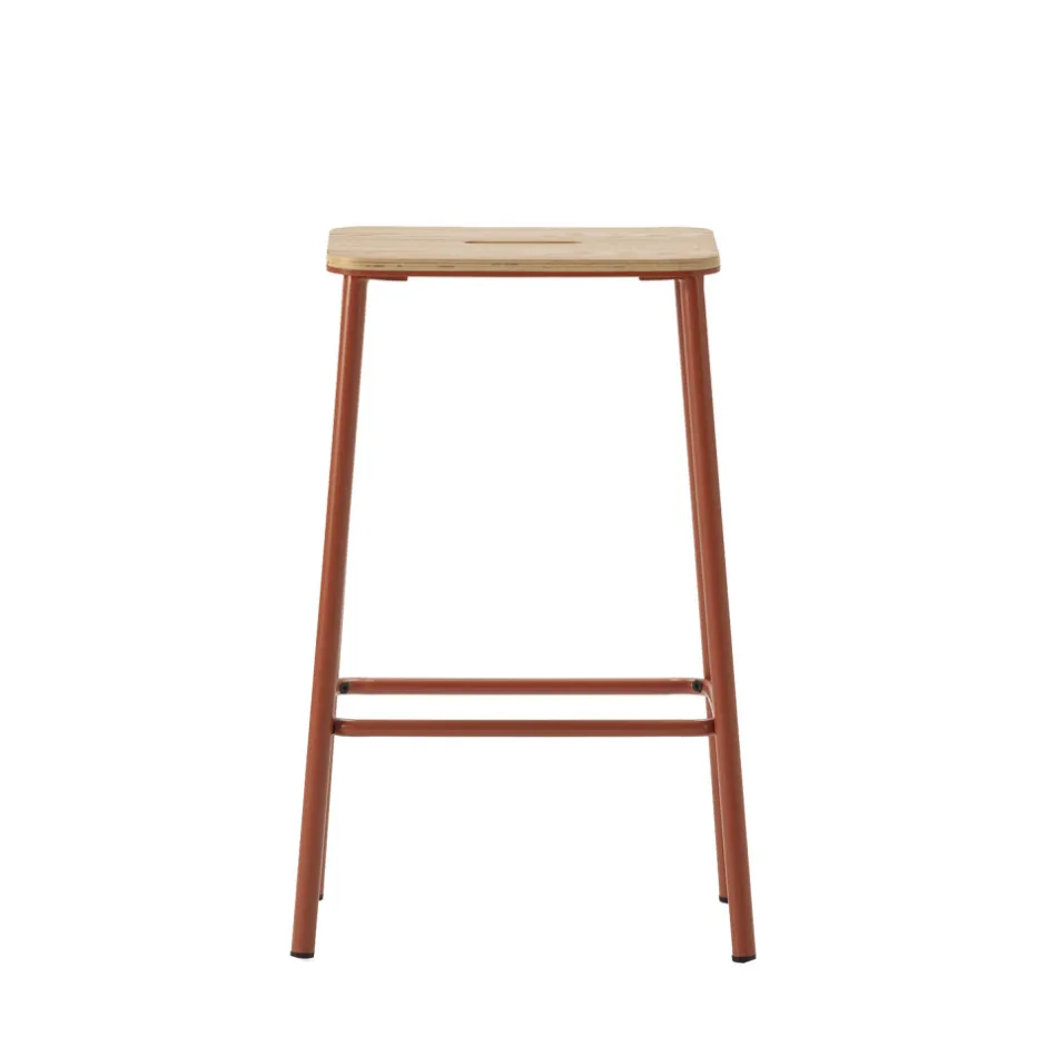 Best No name NOKI Lot de 2 tabourets de bar en bois et métal H65cm
