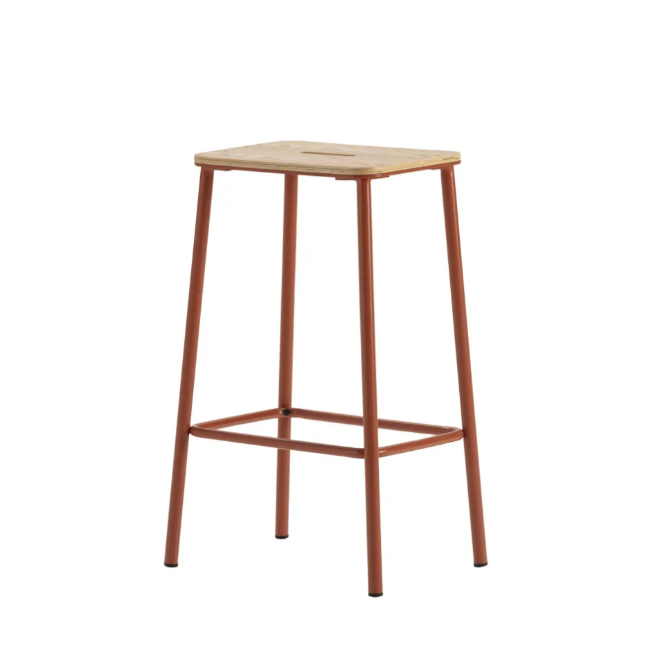 Best No name NOKI Lot de 2 tabourets de bar en bois et métal H65cm