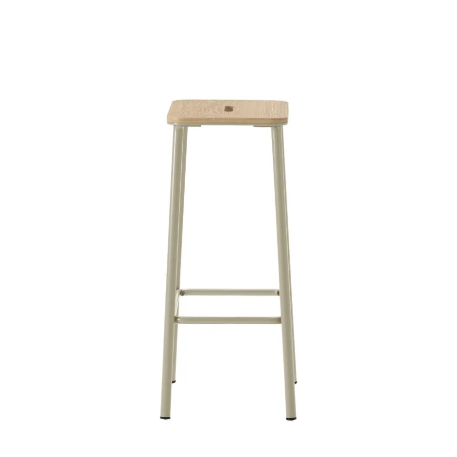Best No name NOKI Lot de 2 tabourets de bar en bois et métal H65cm
