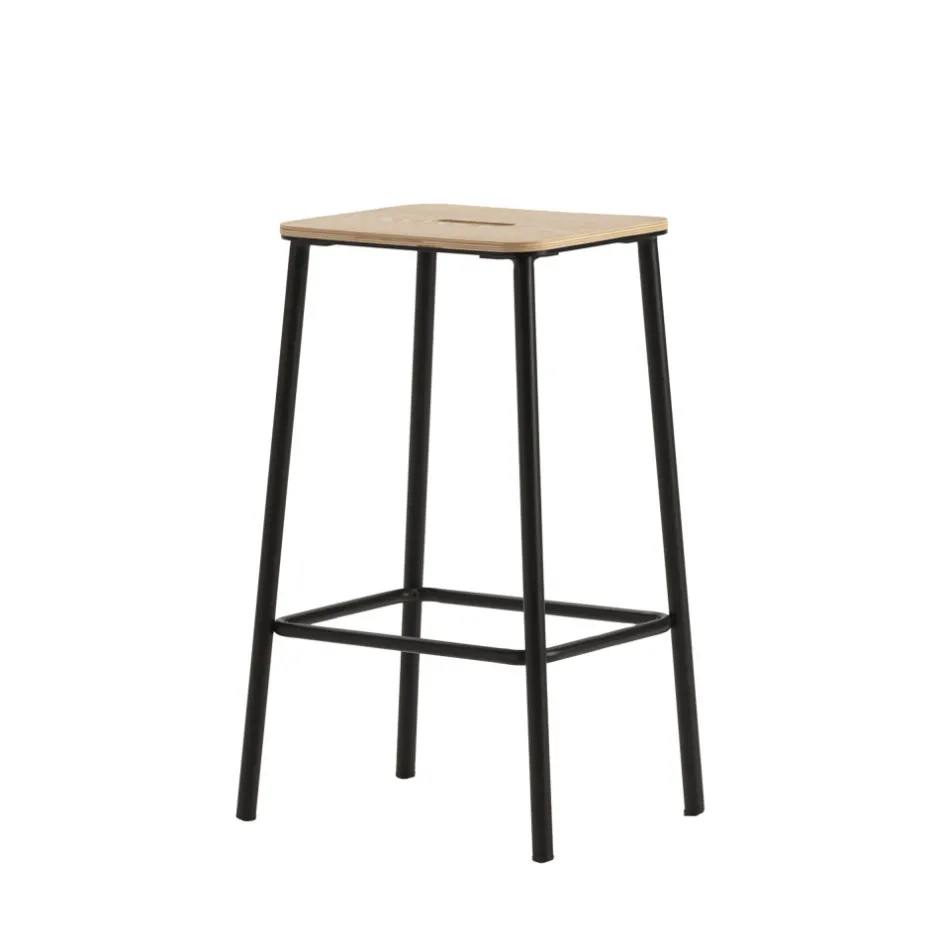 Best No name NOKI Lot de 2 tabourets de bar en bois et métal H65cm