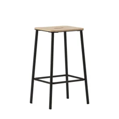 Best No name NOKI Lot de 2 tabourets de bar en bois et métal H65cm