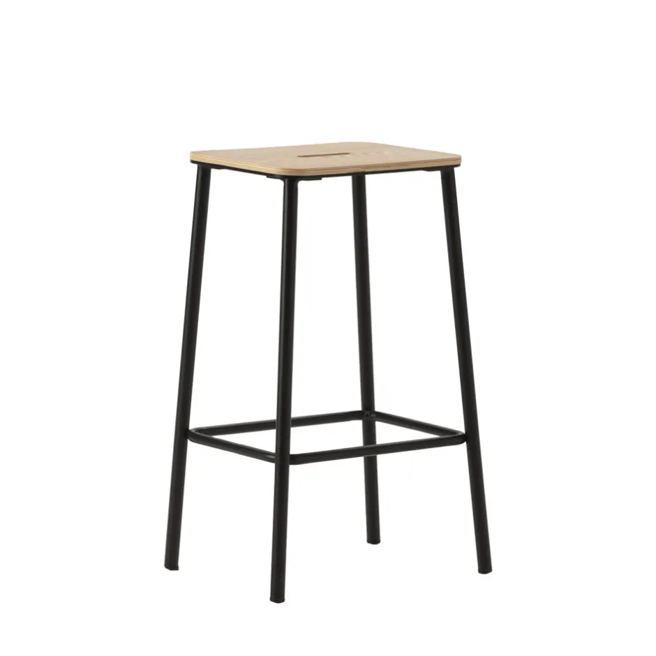 Best No name NOKI Lot de 2 tabourets de bar en bois et métal H65cm