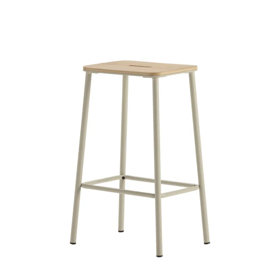Best No name NOKI Lot de 2 tabourets de bar en bois et métal H65cm