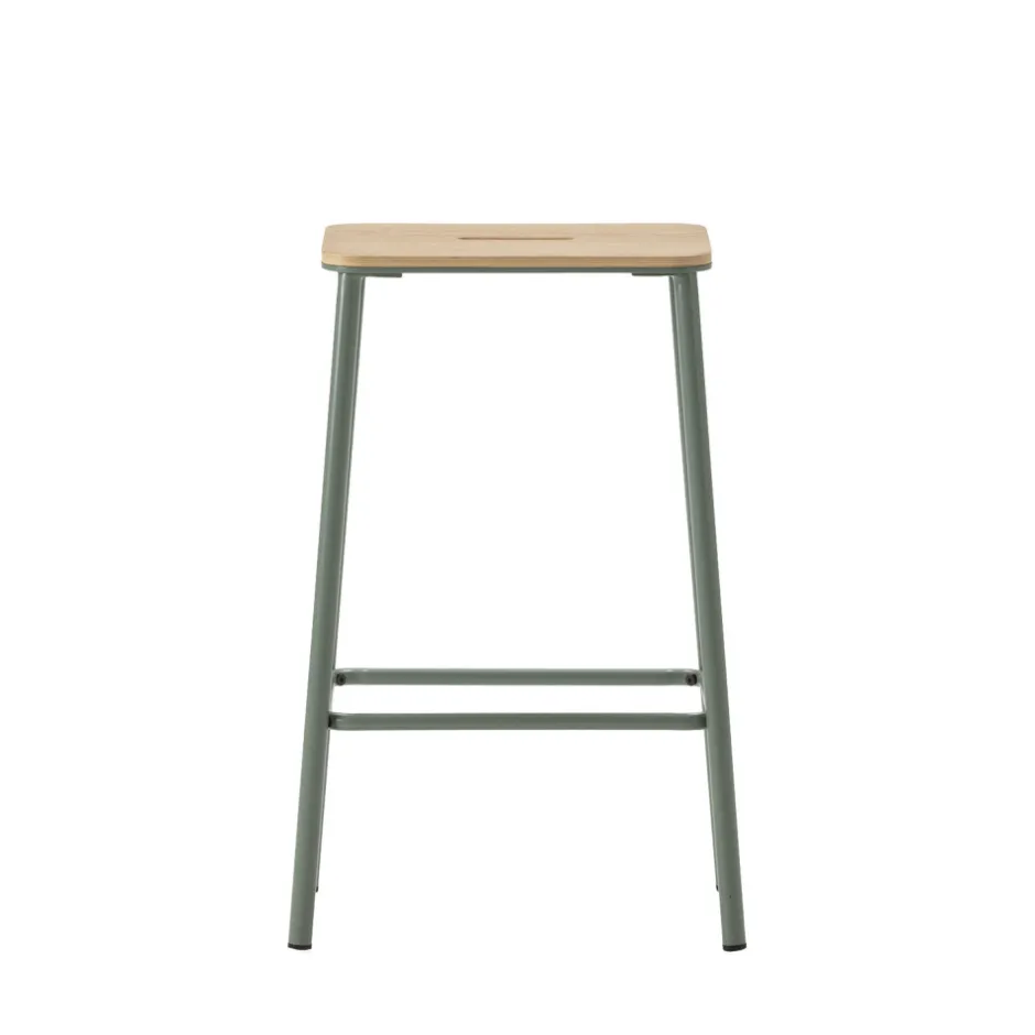 Best No name NOKI Lot de 2 tabourets de bar en bois et métal H65cm