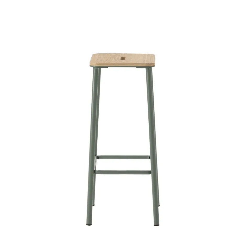Best No name NOKI Lot de 2 tabourets de bar en bois et métal H65cm