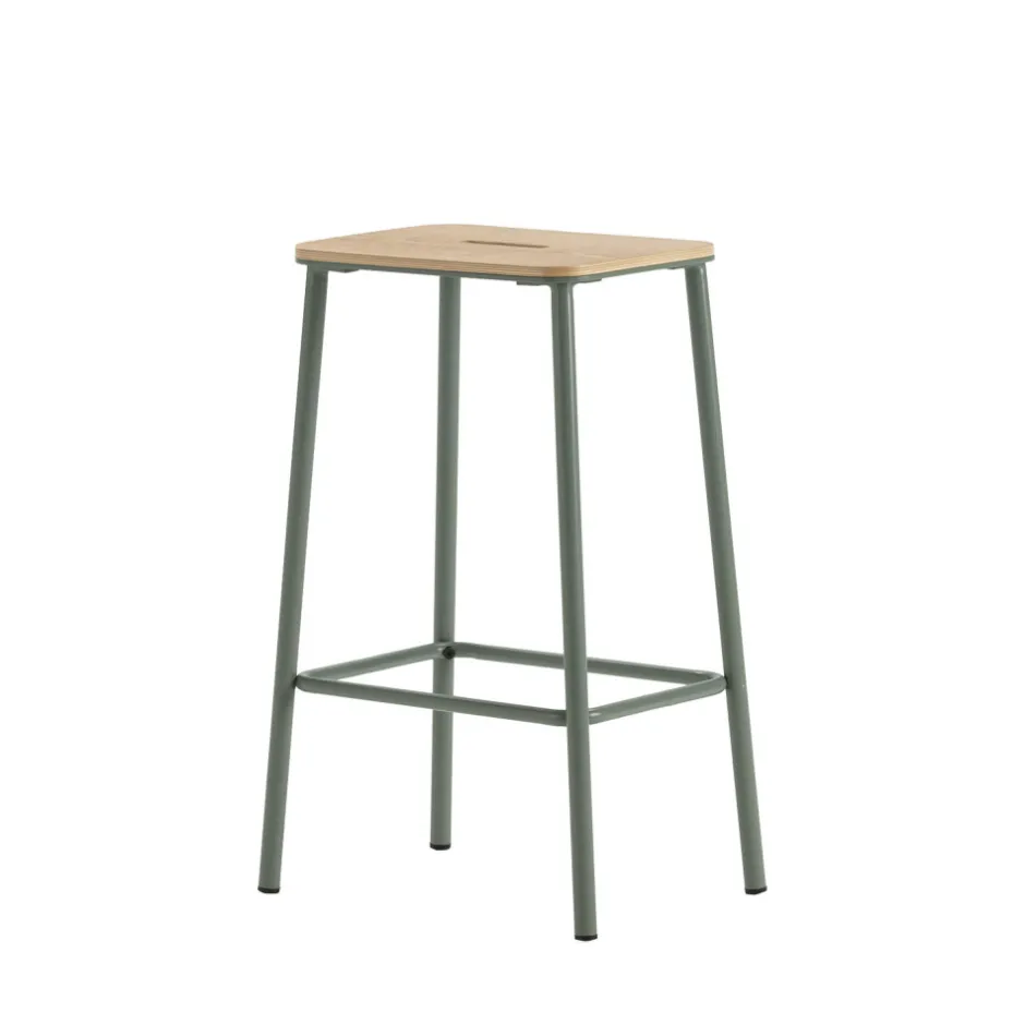 Best No name NOKI Lot de 2 tabourets de bar en bois et métal H65cm