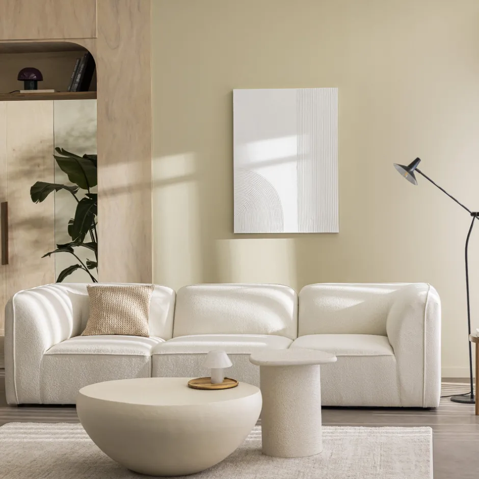 Online Drawer NOOR Chauffeuse pour canapé modulable en tissu bouclette