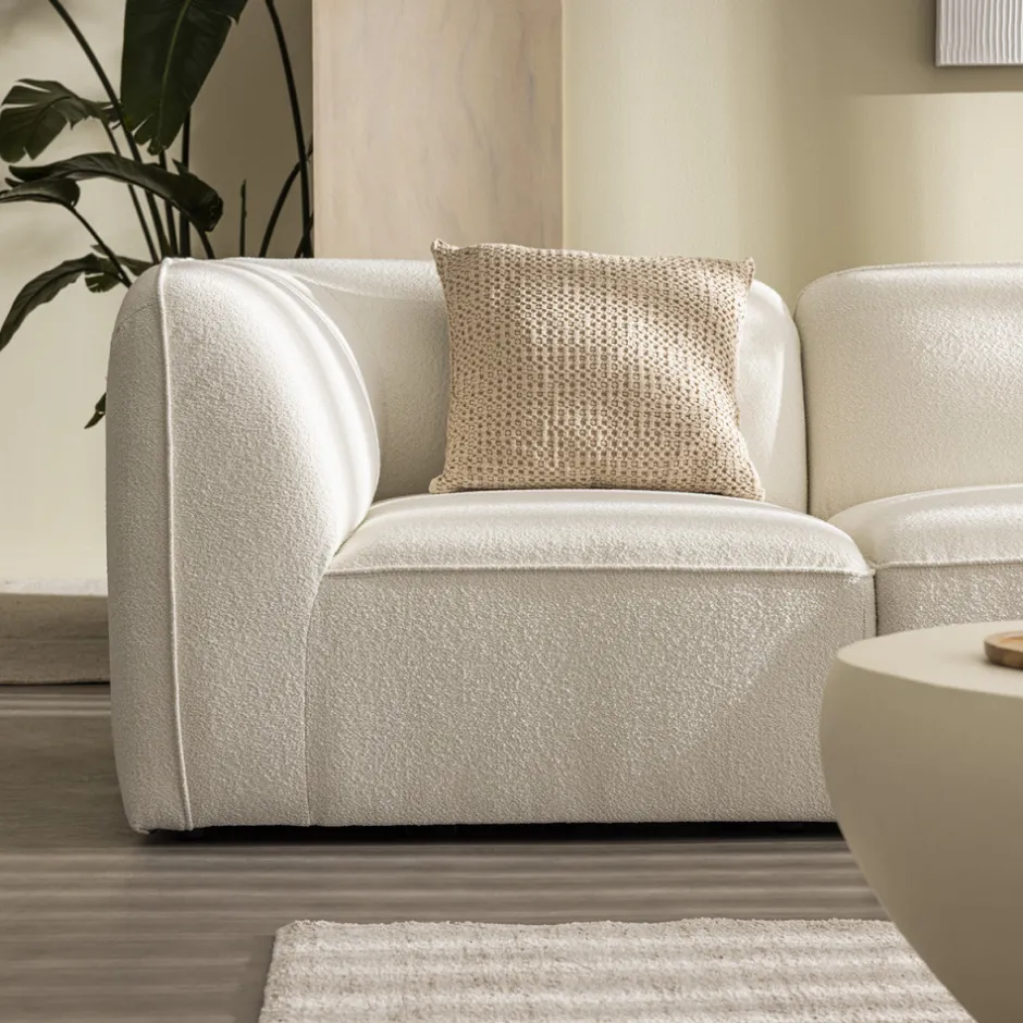 Online Drawer NOOR Chauffeuse pour canapé modulable en tissu bouclette