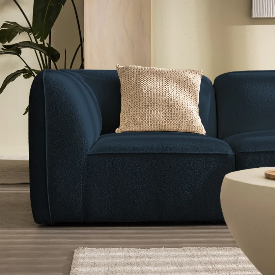 Online Drawer NOOR Chauffeuse pour canapé modulable en tissu bouclette