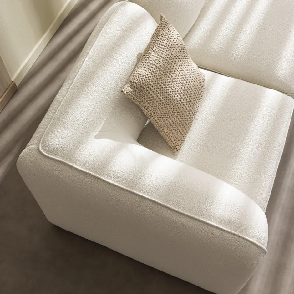 Online Drawer NOOR Chauffeuse pour canapé modulable en tissu bouclette