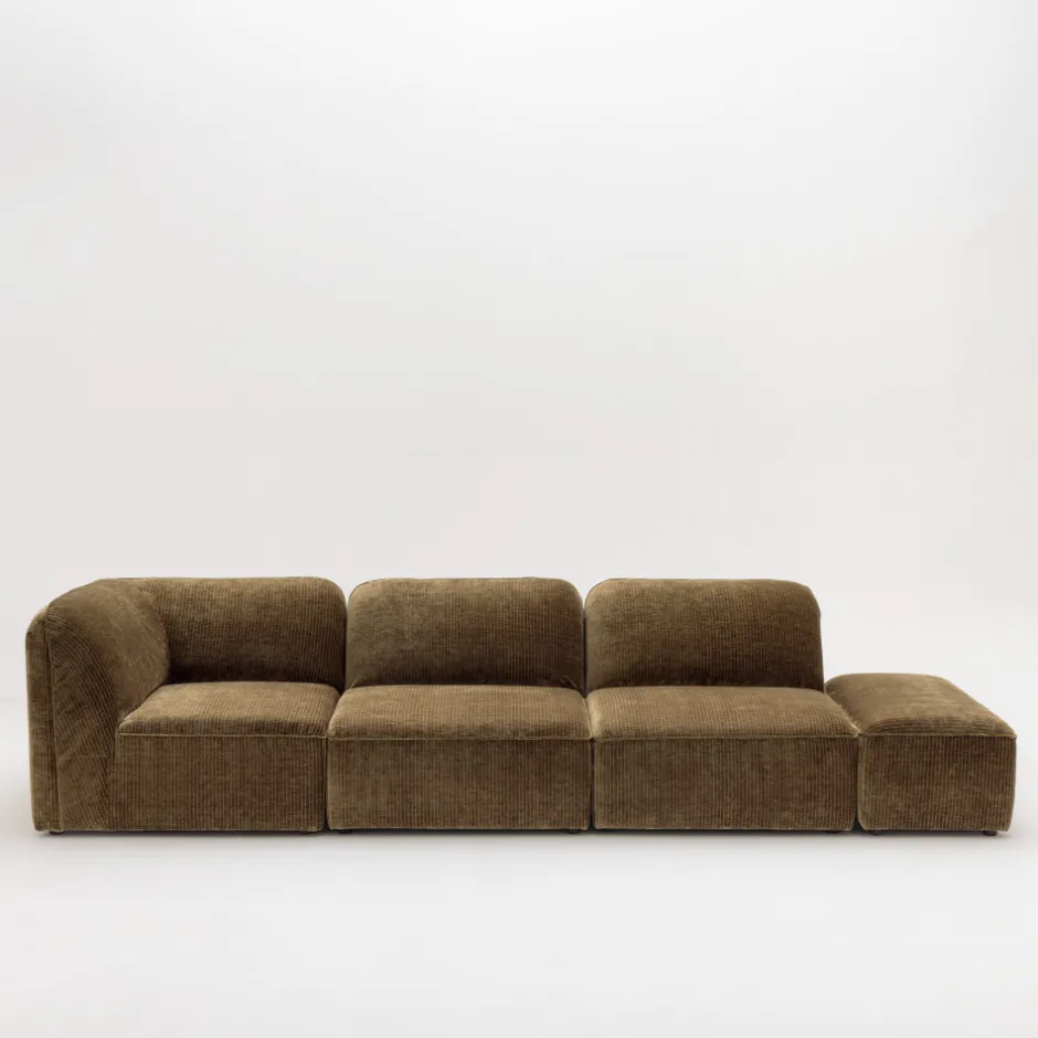 Discount Drawer NOOR Pouf pour canapé modulable en velours côtelé