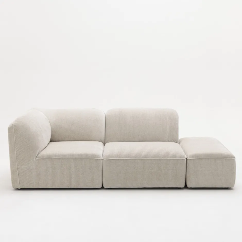 Discount Drawer NOOR Pouf pour canapé modulable en velours côtelé