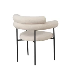 Clearance Drawer NORI Lot de 2 fauteuils de table en tissu bouclette et métal