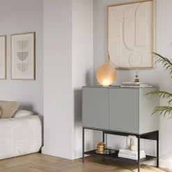 Discount No name NOXA Buffet 2 portes en bois et métal L80cm