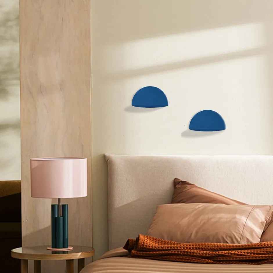 Discount Drawer NUAGIO Lot de 2 étagères murales demi-cercle en métal L33cm