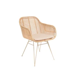 Best Drawer NUNUHAI Fauteuil de table en rotin pieds beiges