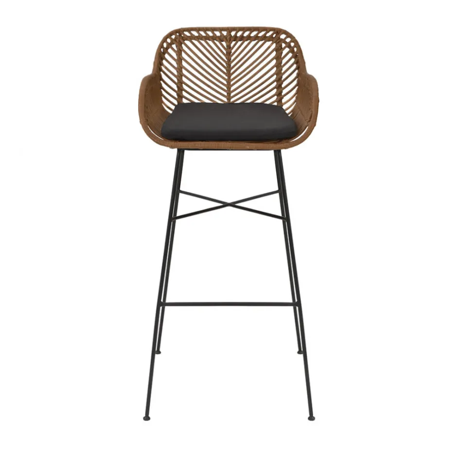 Drawer NUNUHAI Lot de 2 tabourets de bar en rotin H76cm