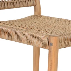 Best Drawer NURI Lot de 2 tabourets de bar intérieur/extérieur en bois d'acacia et résine tressée H66cm