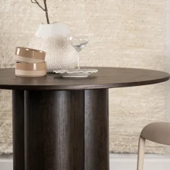 Sale Venture Home OLIVIA Table à manger 4 personnes ronde en bois