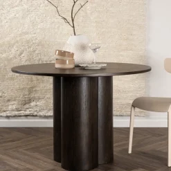 Sale Venture Home OLIVIA Table à manger 4 personnes ronde en bois