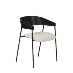 Drawer OPNA Lot de 2 fauteuils de table en tissu, bois et métal