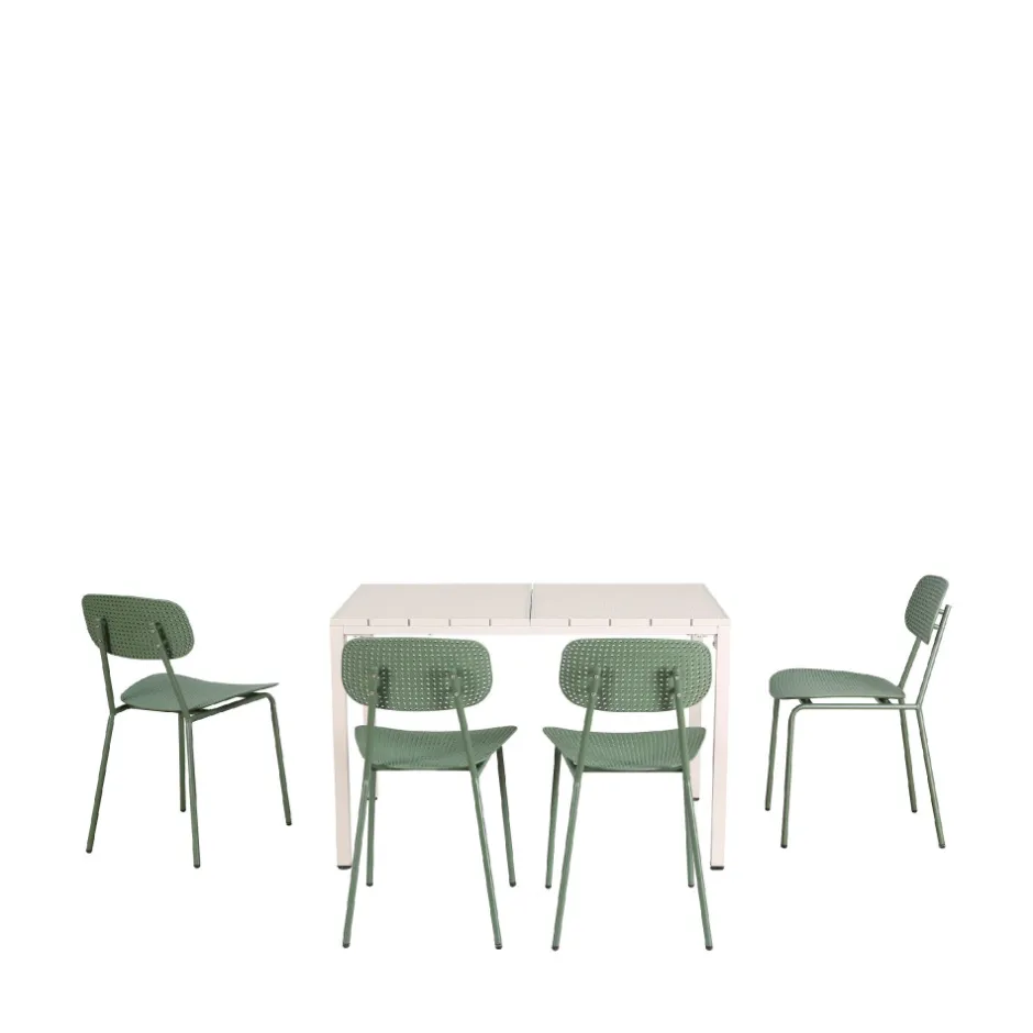 New Drawer ORKA Ensemble table et chaises de jardin 4 personnes en métal