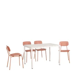 New Drawer ORKA Ensemble table et chaises de jardin 4 personnes en métal