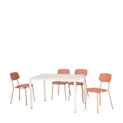 New Drawer ORKA Ensemble table et chaises de jardin 4 personnes en métal