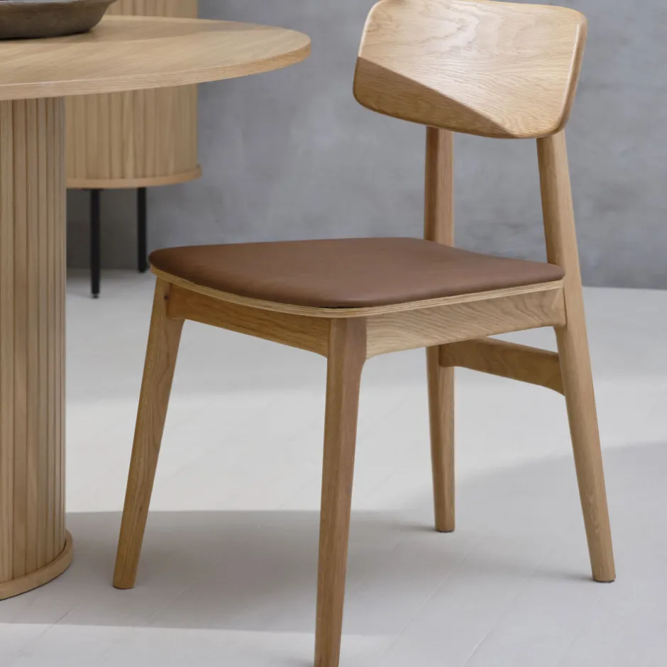 Best No name ORR Lot de 2 chaises en bois et simili