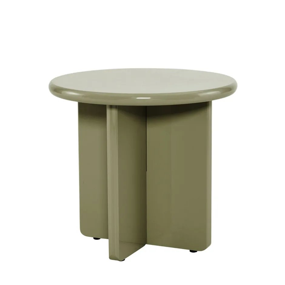 Discount Drawer PALOMA Table d'appoint ronde en bois laqué ø50cm