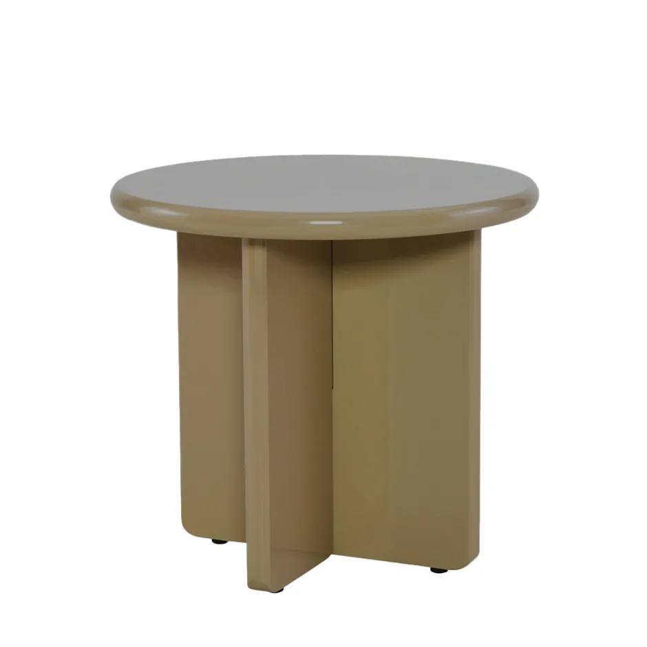 Discount Drawer PALOMA Table d'appoint ronde en bois laqué ø50cm