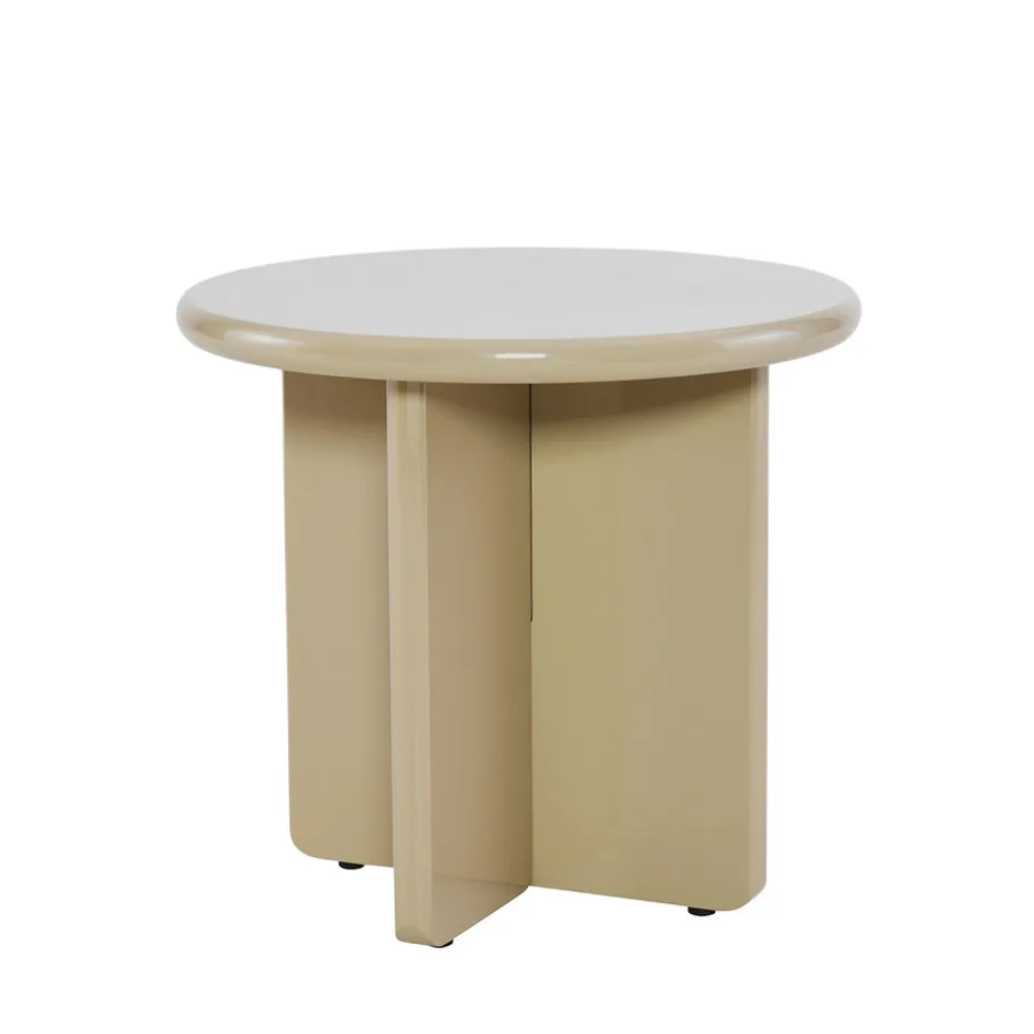 Discount Drawer PALOMA Table d'appoint ronde en bois laqué ø50cm