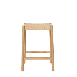 Outlet Drawer PAOLO Tabouret de bar en corde tressée et bois H65cm
