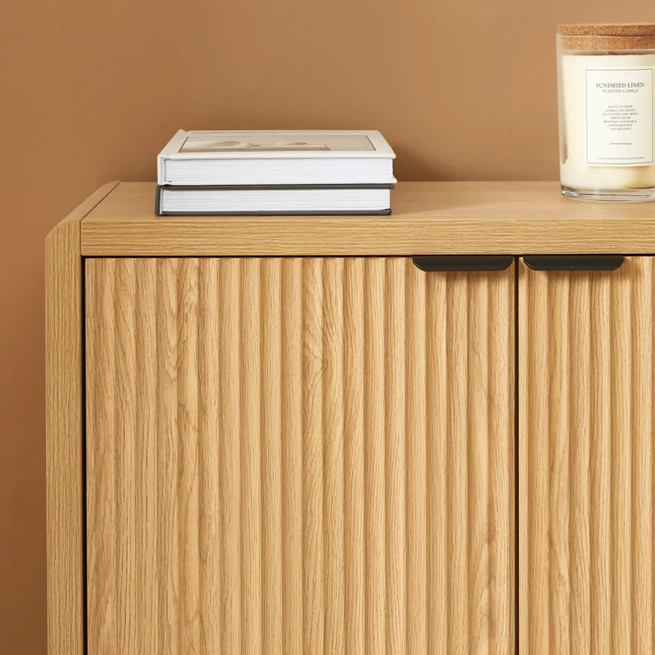 No name PAULA Buffet 2 portes en bois L75cm