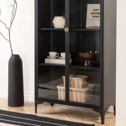 Best Venture Home PIRING Vaisselier 2 portes en verre et métal H190cm