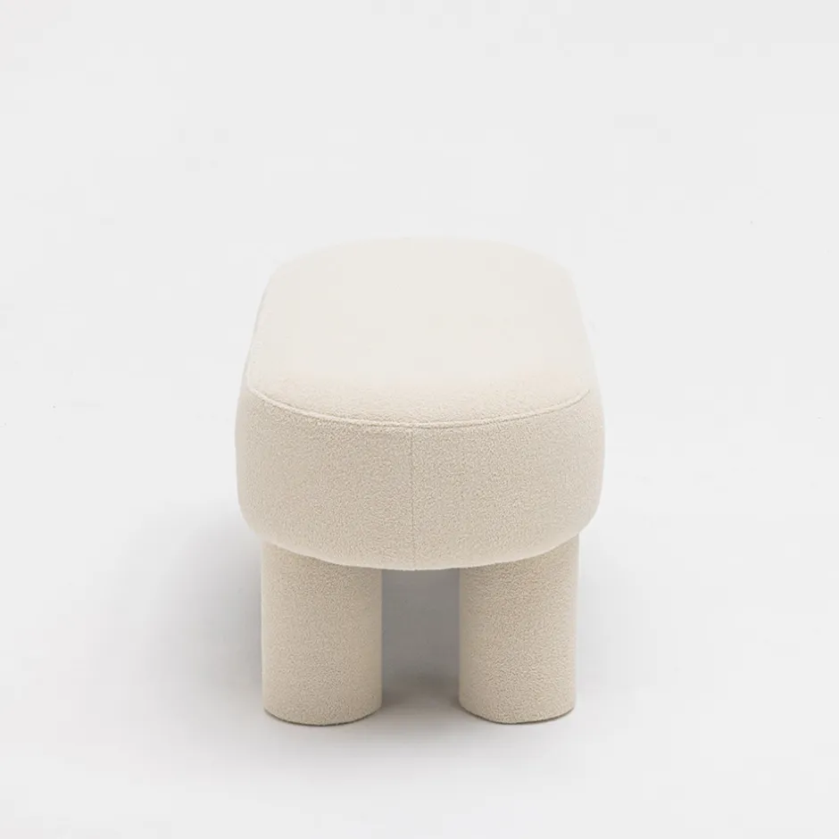 New Drawer PLOOM Banc arrondi en tissu bouclette L105cm